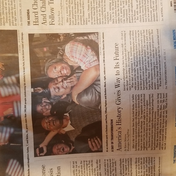 Washington Post "A" section re: President Obama's election on November 5, 2008 - Picture 5 of 6